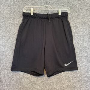 Nike Shorts Mens Small Black Dri Fit Sweatshorts Fleece Swoosh Stretch Casual
